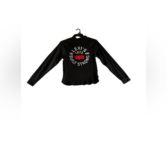 LEVI’S WOMENS SWEATSHIRT PULLOVER HOODIE GRAY SZ SMALL - Picture 2 of 11